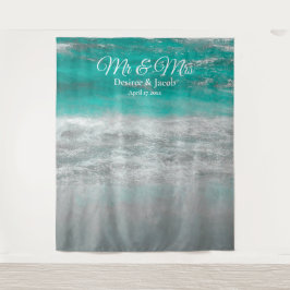 Beach Wedding Türkis Tropical Ocean Foto Stand Wandteppich
