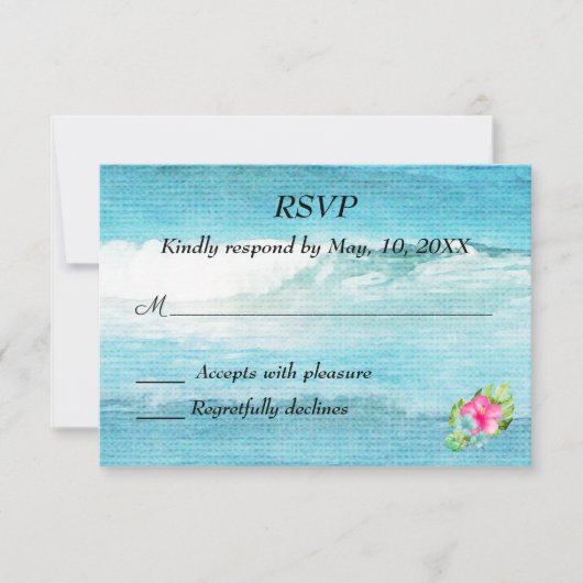 Beach Wedding UAWG RSVP Karte (Vorderseite)