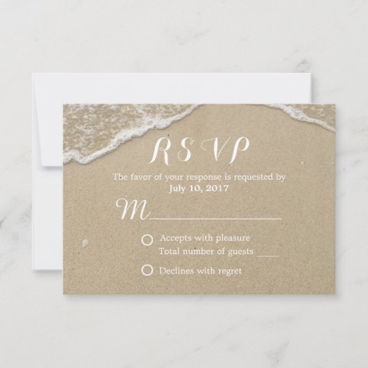 Beach Wedding UAWG RSVP Karte (Vorderseite)