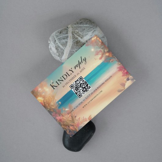 Beach Wedding uAwg RSVP Karte