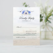 Beach Wedding UAWG RSVP Karte (Stehend Vorderseite)