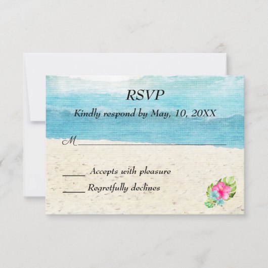 Beach Wedding UAWG RSVP Karte (Vorderseite)