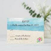 Beach Wedding UAWG RSVP Karte (Stehend Vorderseite)