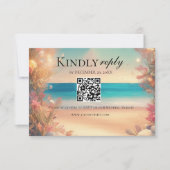 Beach Wedding uAwg RSVP Karte (Vorderseite)
