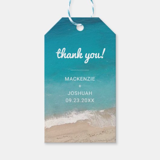 Beach Wedding Vielen Dank für Ihr Interesse Geschenkanhänger (Vorderseite)
