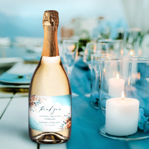 Beach Wedding Vielen Dank Schaumweinetikett