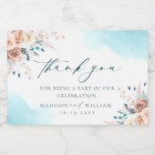 Beach Wedding Vielen Dank Schaumweinetikett (Einzelnes Label)