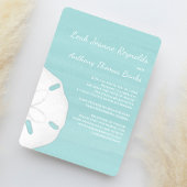 Beach Wedding Watercolor Sand Dollar Invitation Einladung