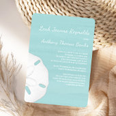 Beach Wedding Watercolor Sand Dollar Invitation Einladung