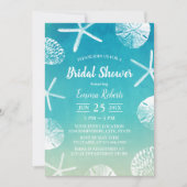 Beach Wedding Watercolor Seashells Brautparty Einladung (Vorderseite)
