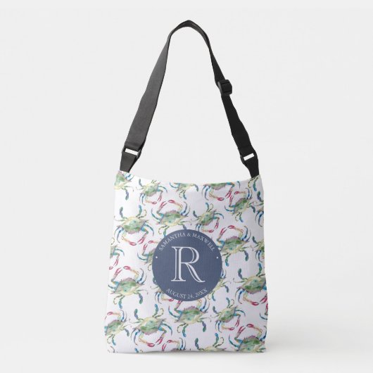 Beach Wedding Welcome Bags Crabs Tragetaschen Mit Langen Trägern (Vorderseite)