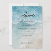 Beach Wedding Welcome Lettter Tour Einladung (Vorderseite)