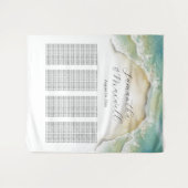 Beach Wedding Welcome Sign Seating Chart Wandteppich (Vorderseite (Horizontal))