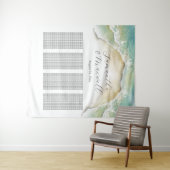 Beach Wedding Welcome Sign Seating Chart Wandteppich (Beispiel (Horizontal))