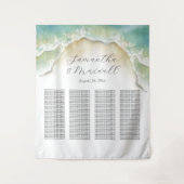 Beach Wedding Welcome Sign Seating Chart Wandteppich (Vorderseite)
