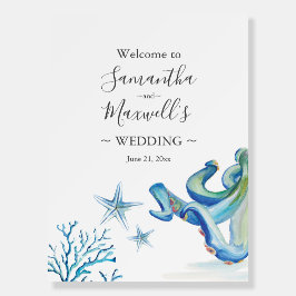 Beach Wedding Welcome Sign Wassercolor