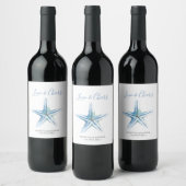 Beach Wedding Wine Labels Starfish Weinetikett (Flaschen)