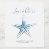 Beach Wedding Wine Labels Starfish Weinetikett (Einzelnes Label)