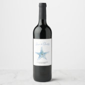 Beach Wedding Wine Labels Starfish Weinetikett (Vorderseite)