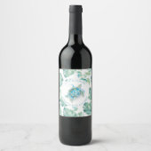 Beach Wedding Wine Labels Tropical Weinetikett (Vorderseite)