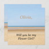 Beach Wedding wirst du meine Blume Girl Card sein Einladung (Vorne/Hinten)