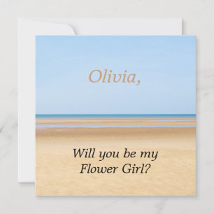 Beach Wedding wirst du meine Blume Girl Card sein Einladung