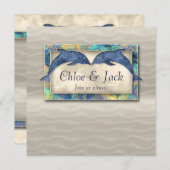 Beach Wedite Dolphin Luau Party Nautical Einladung (Vorne/Hinten)