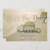 Beach Wedple, Liebe Save the Date (Vorne/Hinten)