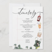 Beach Weekend Bikini Bachelorette Brautparty Einladung (Rückseite)