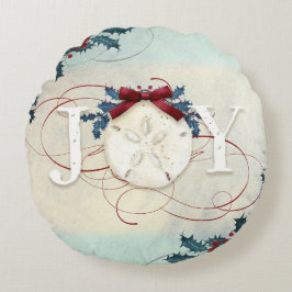 Beach Weihnachtssand Dollar Joy Typografy Holly Rundes Kissen
