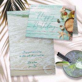 Beach Wellness-Center Happy Birthday Custom Messag Karte