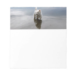 Beach Westie Reflection Foto Stationery Notepad Notizblock