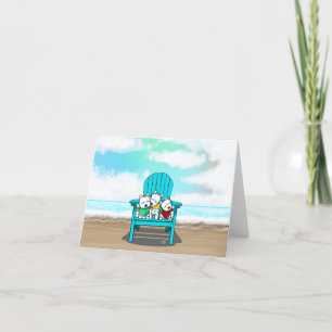 Beach Westies Note Card Dankeskarte
