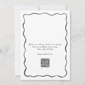 Beach Whimsical Black Hand Drawn QR UAWG Wedding Einladung (Rückseite)