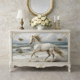 Beach White Horse Decoupage Seidenpapier