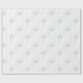 Beach White Starfish Birthday Geschenkpapier (Flach)