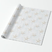 Beach White Starfish Birthday Geschenkpapier (Ungerollt)