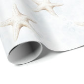 Beach White Starfish Birthday Geschenkpapier (Rolleneckpunkt)