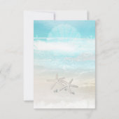 Beach White Starfish Elegante Sommer-Tischnummer Einladung (Rückseite)