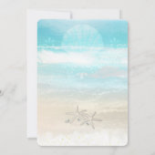 Beach White Starfish Elegante Sommerhochzeit Einladung (Rückseite)