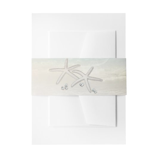 Beach White Starfish Elegante Sommerhochzeit Einladungsbanderole (Vorderseite Beispiel)