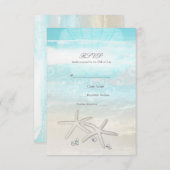 Beach White Starfish Elegante Summer RSVP Card (Vorne/Hinten)