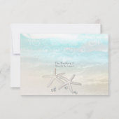 Beach White Starfish Elegante Summer RSVP Card Karte (Rückseite)