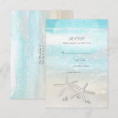 Beach White Starfish Elegante Summer RSVP Card Karte (Vorne/Hinten)