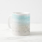 Beach White Starfish Eleganter Sommer-Chic Tropica Kaffeetasse (Vorderseite Links)