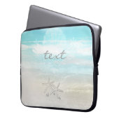 Beach White Starfish Eleganter Sommer-Chic Tropica Laptopschutzhülle (Vorderseite Links)