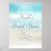 Beach White Starfish Elegantes Party Banner Poster (Vorne)