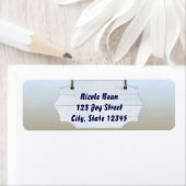 Beach White Wood Sign Einladung Adresse Labels (Insitu)