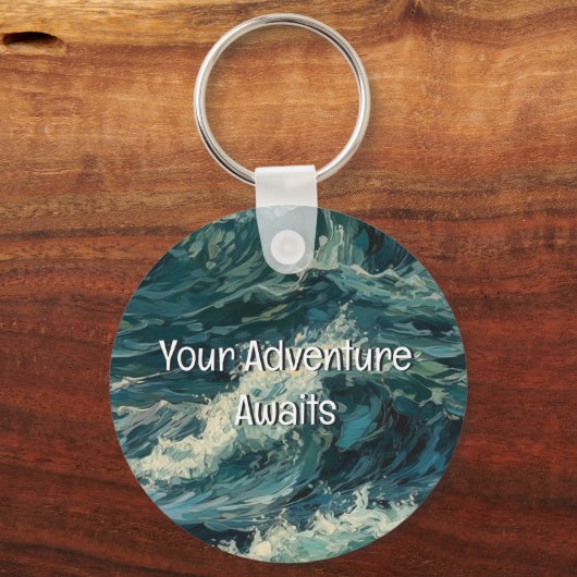 Beach Whitecaps Ihr Abenteuer beginnt Schlüsselanhänger (Rückseite)