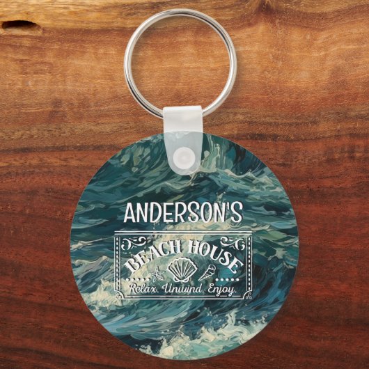Beach Whitecaps Ihr Abenteuer beginnt Schlüsselanhänger (Vorderseite)